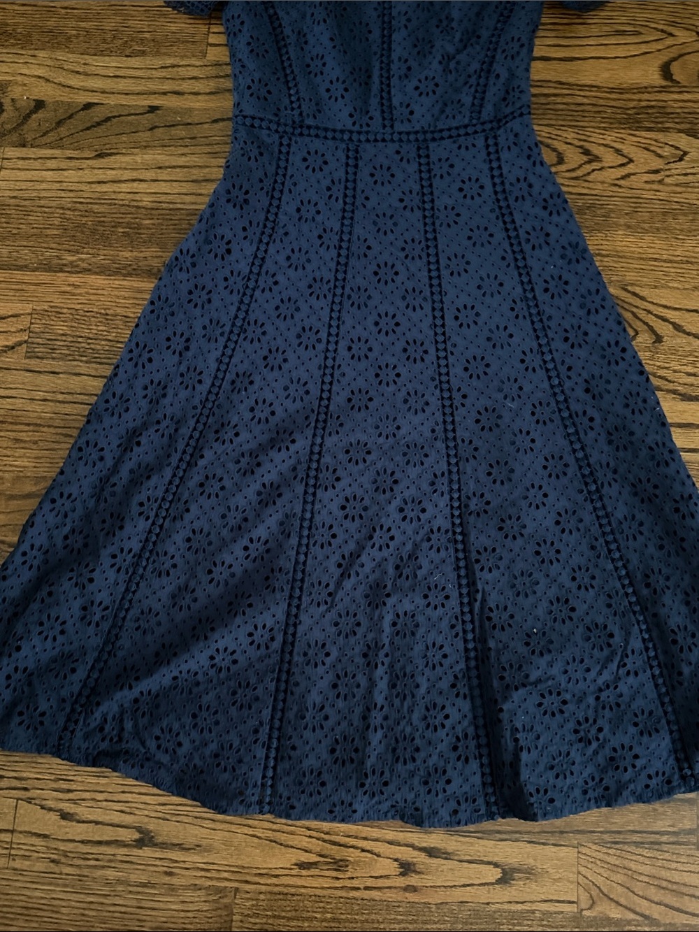 Cremieux Navy Eyelet Fit-and-Flare Dress - Women - Picture 4 of 6